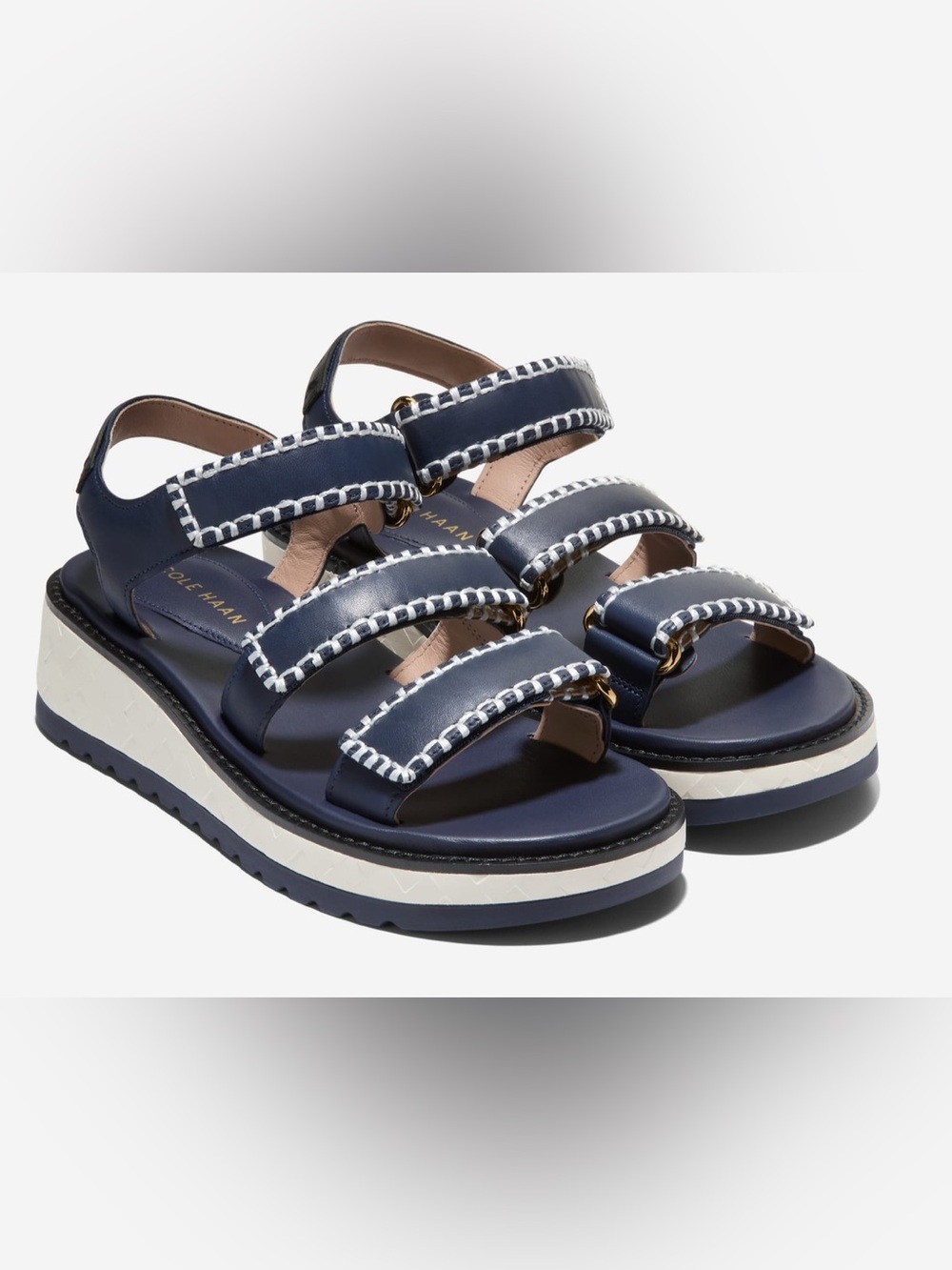 Cole Haan Grandpro Daylin Wedge Triple Strap Sandals
